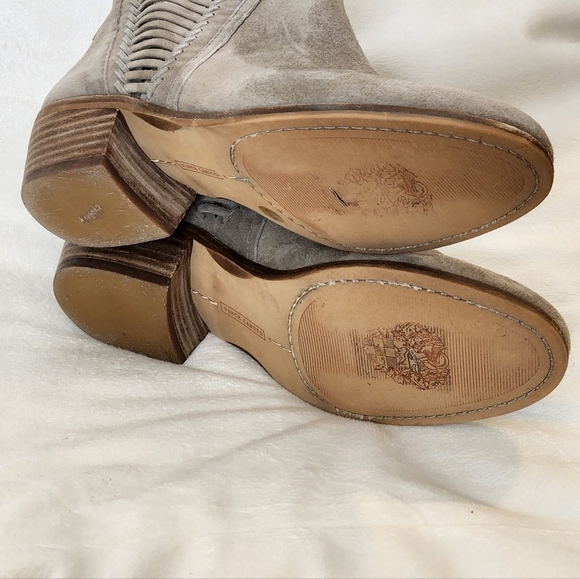 Vince Camuto Pippsy Lattice Side Foxy Suede Leather Booties Ankle Boots Summer - Picture 13 of 16